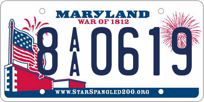 MD license plate 8AA0619