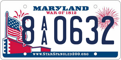 MD license plate 8AA0632