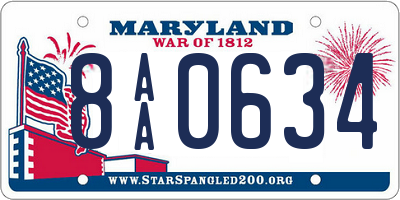 MD license plate 8AA0634