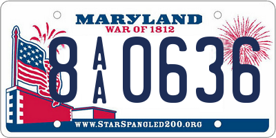 MD license plate 8AA0636