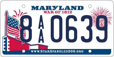 MD license plate 8AA0639