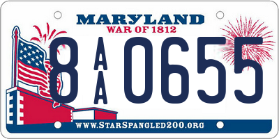 MD license plate 8AA0655