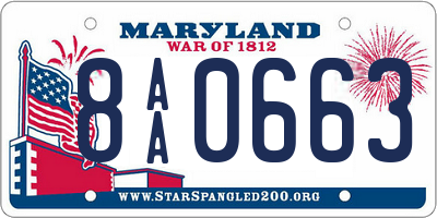 MD license plate 8AA0663