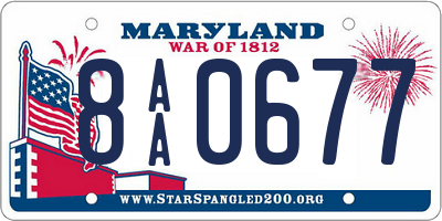 MD license plate 8AA0677