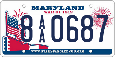 MD license plate 8AA0687