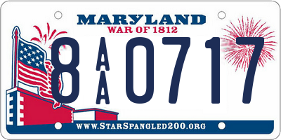 MD license plate 8AA0717