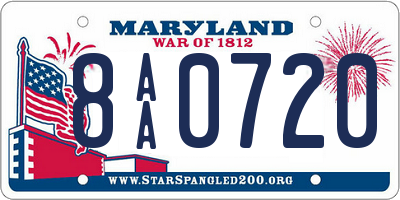MD license plate 8AA0720