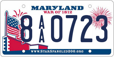 MD license plate 8AA0723