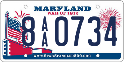 MD license plate 8AA0734