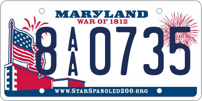 MD license plate 8AA0735