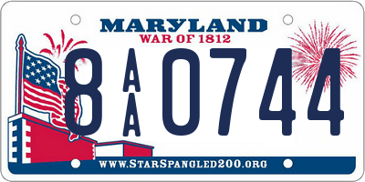 MD license plate 8AA0744