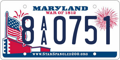 MD license plate 8AA0751