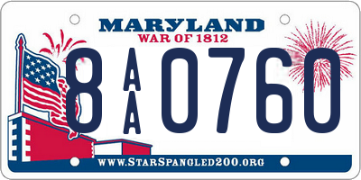 MD license plate 8AA0760