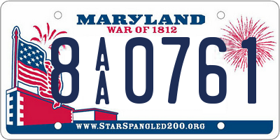 MD license plate 8AA0761