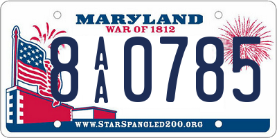 MD license plate 8AA0785