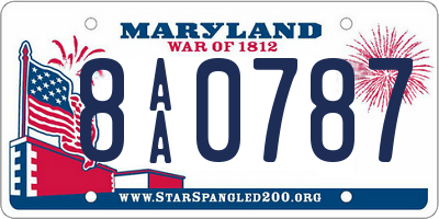 MD license plate 8AA0787