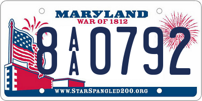 MD license plate 8AA0792