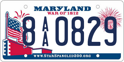 MD license plate 8AA0829