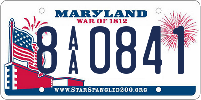 MD license plate 8AA0841