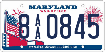 MD license plate 8AA0845