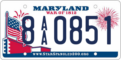 MD license plate 8AA0851