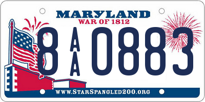 MD license plate 8AA0883