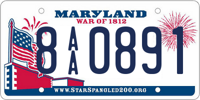 MD license plate 8AA0891