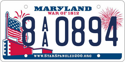 MD license plate 8AA0894