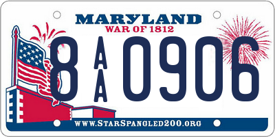 MD license plate 8AA0906