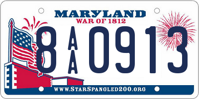 MD license plate 8AA0913