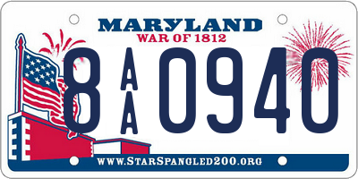 MD license plate 8AA0940