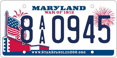 MD license plate 8AA0945