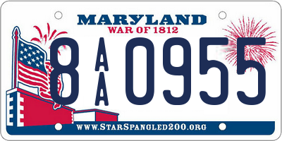 MD license plate 8AA0955