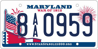 MD license plate 8AA0959