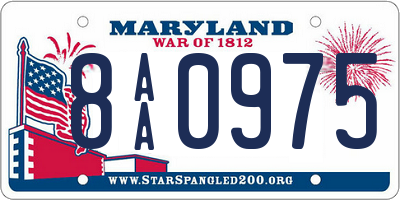 MD license plate 8AA0975