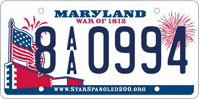 MD license plate 8AA0994