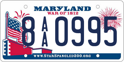 MD license plate 8AA0995