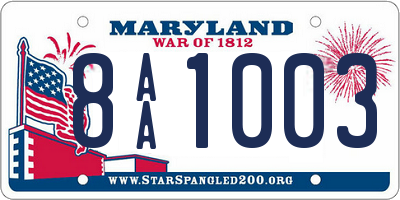 MD license plate 8AA1003