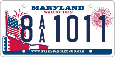 MD license plate 8AA1011