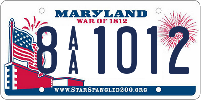 MD license plate 8AA1012