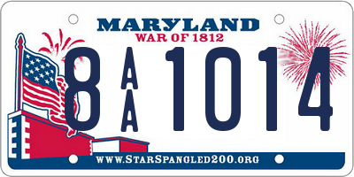 MD license plate 8AA1014