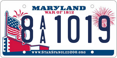 MD license plate 8AA1019