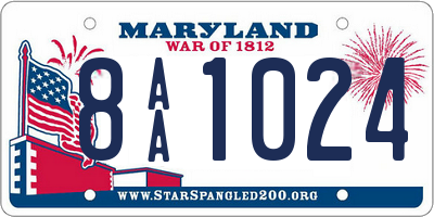 MD license plate 8AA1024