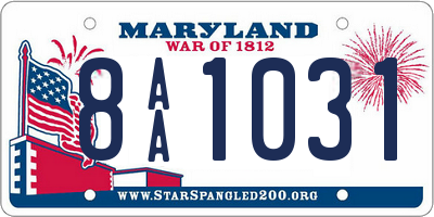 MD license plate 8AA1031