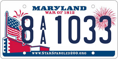 MD license plate 8AA1033