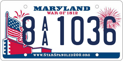 MD license plate 8AA1036