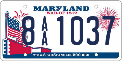 MD license plate 8AA1037