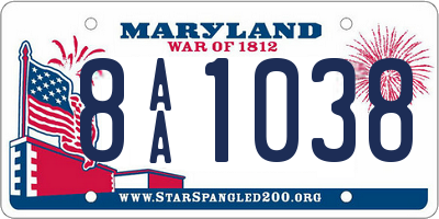 MD license plate 8AA1038