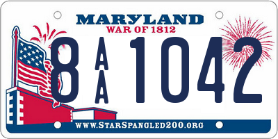 MD license plate 8AA1042