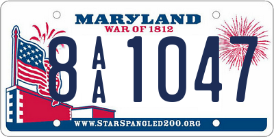 MD license plate 8AA1047